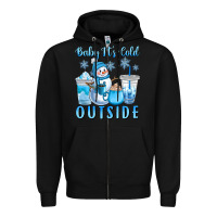 Black baby it's cold outside Zipper Hoodie - CowGirlArtShop