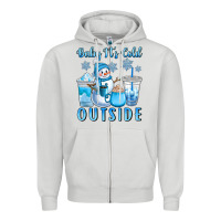Dove Grey baby it's cold outside Zipper Hoodie - CowGirlArtShop