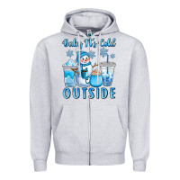 Heather Grey baby it's cold outside Zipper Hoodie - CowGirlArtShop