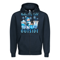 Navy baby it's cold outside Zipper Hoodie - CowGirlArtShop