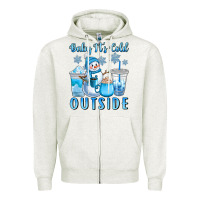 Oatmeal Heather baby it's cold outside Zipper Hoodie - CowGirlArtShop