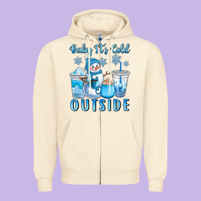 Baby It's Cold Outside Zipper Hoodie Designed By Cowgirlartshop