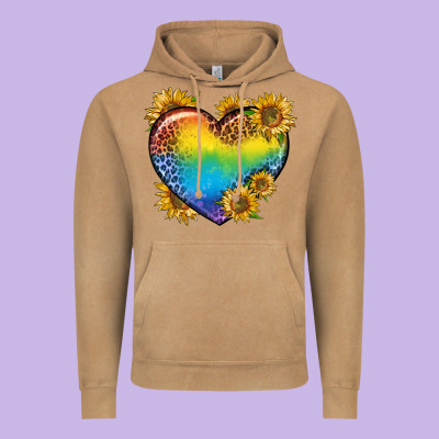Pride Heart And Sunflower Vintage Hoodie Designed By Bundleandbundleshop