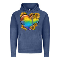 Vintage Denim Pride Heart And Sunflower Vintage Hoodie - BundleAndBundleShop