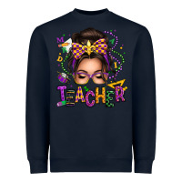 Navy mardi gras teacher caucasian messy bun Heavyweight Sweatshirt - texasbilliewilder