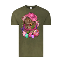 Vintage Olive Cowboy Rabbit Easter Vintage Tee - BundleAndBundleShop