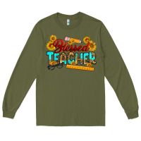 Army Green blessed teacher Long Sleeve Tee - RanaPortraitStore