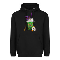 Black Halloween Spooky Pumpkins Frappe Heavyweight Hoodie - FaDigitalArtStudio