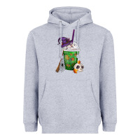 Heather Grey Halloween Spooky Pumpkins Frappe Heavyweight Hoodie - FaDigitalArtStudio