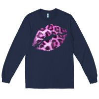 Navy Pink Leopard Lips Long Sleeve Tee - Bettercallsaul