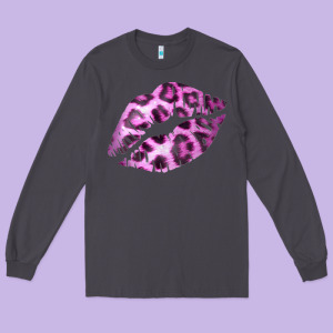 Pink Leopard Lips Long Sleeve Tee Designed By Bettercallsaul