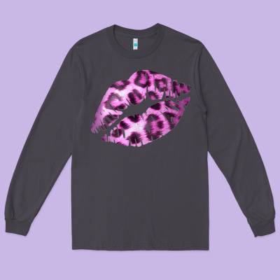 Pink Leopard Lips Long Sleeve Tee Designed By Bettercallsaul