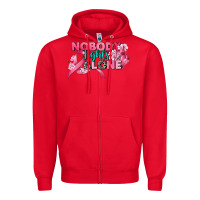 Red nobody fights alone cancer awareness Zipper Hoodie - CowGirlArtShop