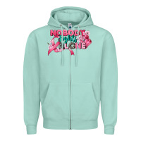Seafoam nobody fights alone cancer awareness Zipper Hoodie - CowGirlArtShop