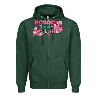Sports Green nobody fights alone cancer awareness Zipper Hoodie - CowGirlArtShop