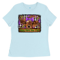 Baby Blue happy mardi gras y'all cow Ladies Tee - Jasminsmagicworld