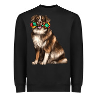 Black australian shepherd with rope toy Heavyweight Sweatshirt - texasbilliewilder