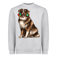 Heather Grey australian shepherd with rope toy Heavyweight Sweatshirt - texasbilliewilder