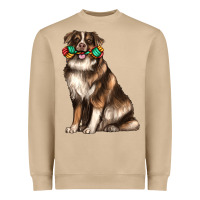 Mushroom australian shepherd with rope toy Heavyweight Sweatshirt - texasbilliewilder
