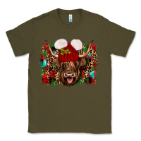 Army Green highland cow christmas Classic Tee - JahusDesignShop