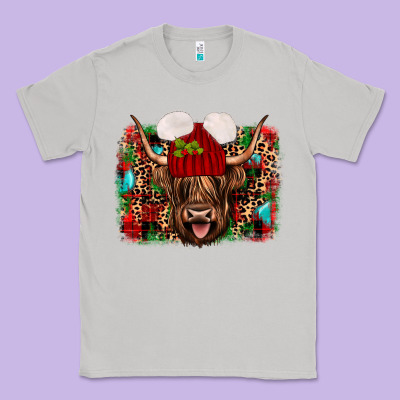 Highland Cow Christmas Classic Tee Designed By Jahusdesignshop