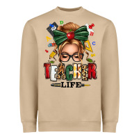 Mushroom teacher life blonde caucassian messy bun Heavyweight Sweatshirt - texasbilliewilder