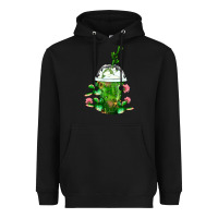 Black Western Cactus Cold Frappe Heavyweight Hoodie - FaDigitalArtStudio