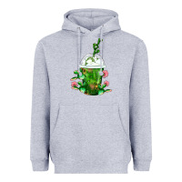 Heather Grey Western Cactus Cold Frappe Heavyweight Hoodie - FaDigitalArtStudio