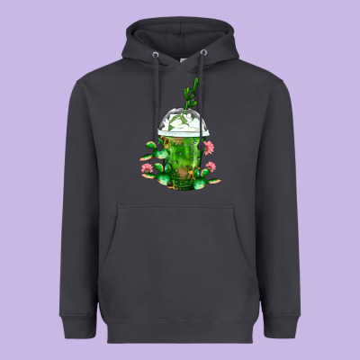 Western Cactus Cold Frappe Heavyweight Hoodie Designed By Fadigitalartstudio