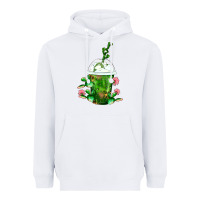 White Western Cactus Cold Frappe Heavyweight Hoodie - FaDigitalArtStudio