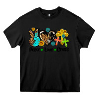 Black peace love cross Heavy Core Tee - AdoDesignShop