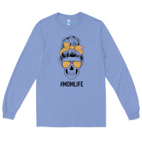 Colony Blue Yellow Flower on Pink Background Mom Skull Long Sleeve Tee - Bettercallsaul