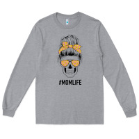Heather Grey Yellow Flower on Pink Background Mom Skull Long Sleeve Tee - Bettercallsaul