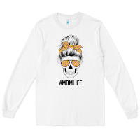 White Yellow Flower on Pink Background Mom Skull Long Sleeve Tee - Bettercallsaul
