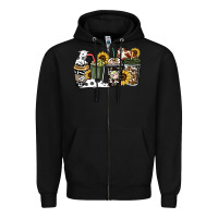 Black cowhide coffee cup Zipper Hoodie - HowdyJamesFarm