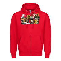 Red cowhide coffee cup Zipper Hoodie - HowdyJamesFarm