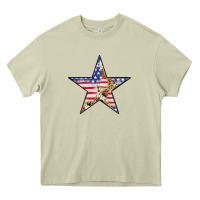 Mossy American Flag Star Heavy Core Tee - LillyAllenDesigns