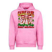 Fuchsia Pink Candy Cane Christmas Club Urban Hoodie - CowhideDigitalArt