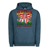 Pigment Midnight Navy Candy Cane Christmas Club Urban Hoodie - CowhideDigitalArt