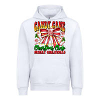White Candy Cane Christmas Club Urban Hoodie - CowhideDigitalArt