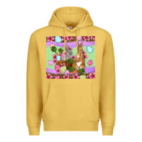 Antique Gold Easter eggs bunnys basket Premium Hoodie - OliviaCreatesArt
