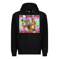 Black Easter eggs bunnys basket Premium Hoodie - OliviaCreatesArt