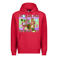 Cardinal Easter eggs bunnys basket Premium Hoodie - OliviaCreatesArt