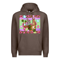 Coffee Easter eggs bunnys basket Premium Hoodie - OliviaCreatesArt