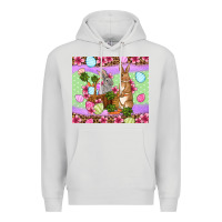 Dove Grey Easter eggs bunnys basket Premium Hoodie - OliviaCreatesArt