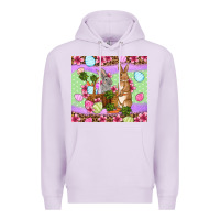Lilac Easter eggs bunnys basket Premium Hoodie - OliviaCreatesArt