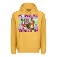 Mustard Easter eggs bunnys basket Premium Hoodie - OliviaCreatesArt