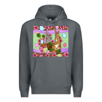 Rock Easter eggs bunnys basket Premium Hoodie - OliviaCreatesArt