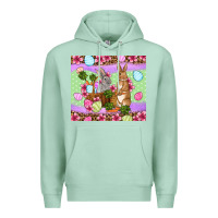 Seafoam Easter eggs bunnys basket Premium Hoodie - OliviaCreatesArt