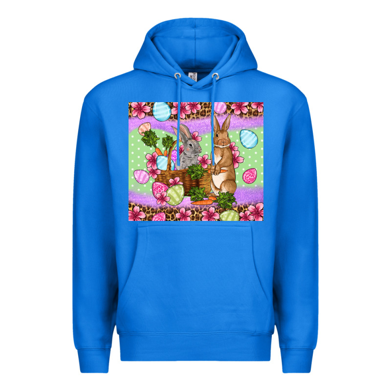 Easter Eggs Bunnys Basket Premium Hoodie by OliviaCreatesArt | Teevron
